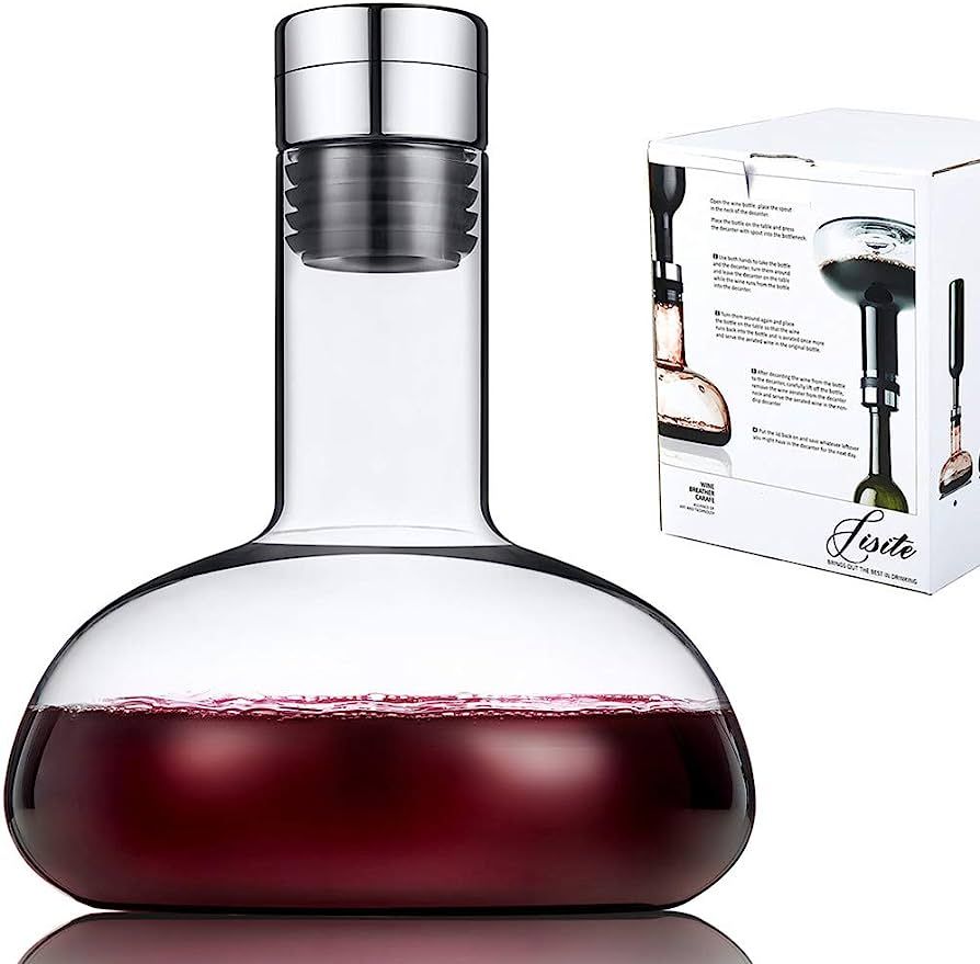 SJZQ Circulation Wine decanter 50oz Wine Carafe with lid,100% Hand Blown Crystal Aerator decanter... | Amazon (US)