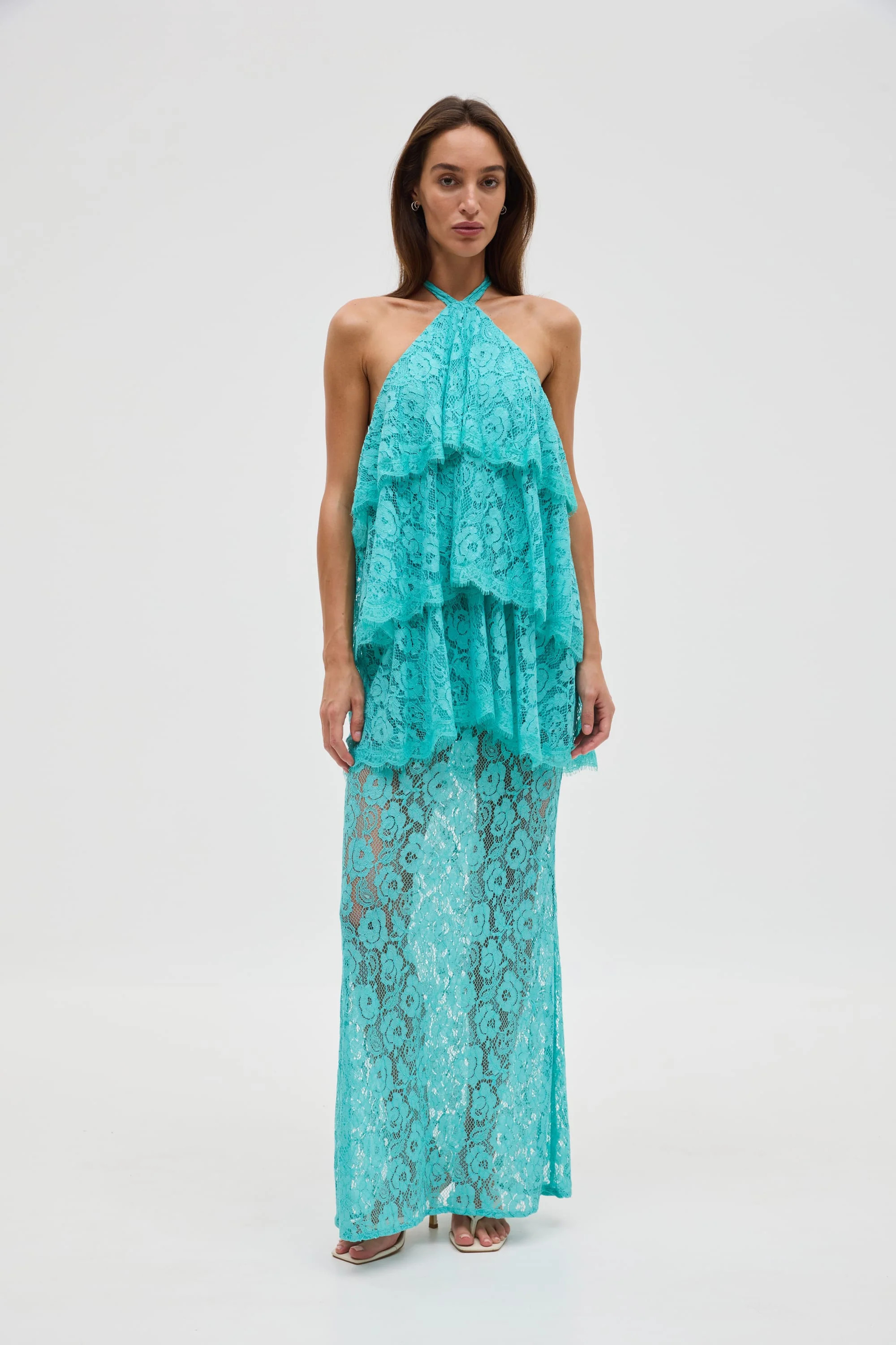 LOVELIGHT LACE TIERED DRESS | MINT | Shop.app