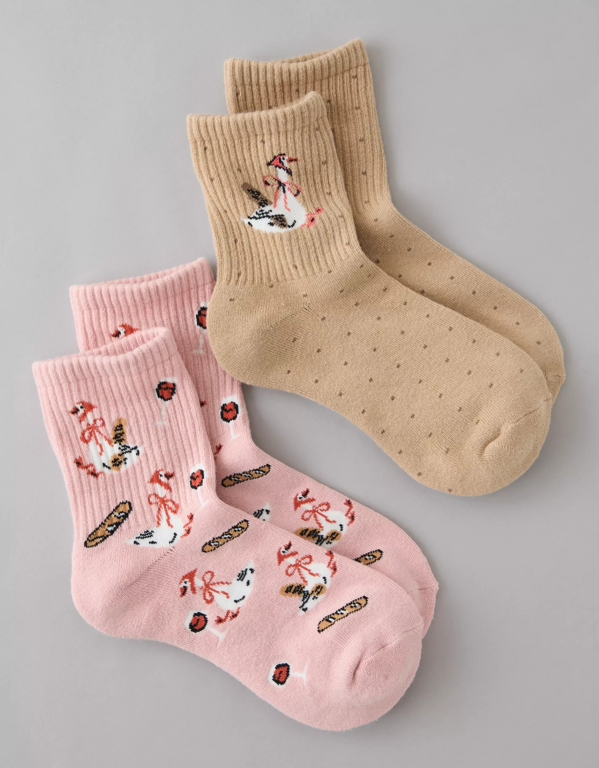 AE Graphic Cropped Crew Socks 2-Pack | American Eagle Outfitters (US & CA)