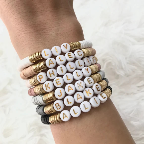 Name Bracelets Custom Name Bracelets Heishi Custom Name | Etsy | Etsy (US)