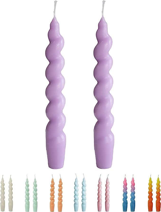 Gedengni Spiral Taper Dinner Candles Conical Stick Candles H 19 cm for Holiday Wedding Party,Purp... | Amazon (US)