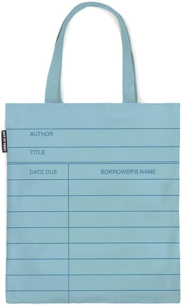 Out of Print Library Card Tote Light Blue | Amazon (US)