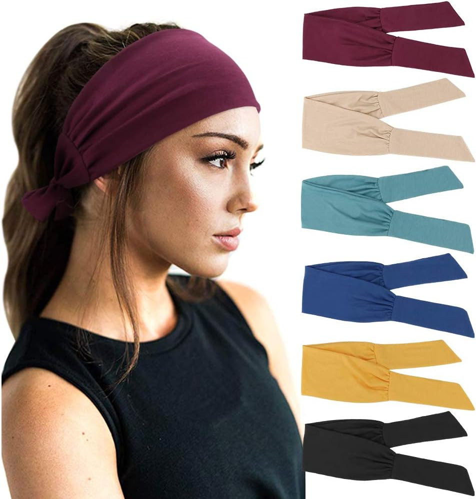 DRESHOW Adjustable Headbands for Women Knotted Headbands Cotton Elastic Non-Slip Fashion Hair Ban... | Amazon (US)