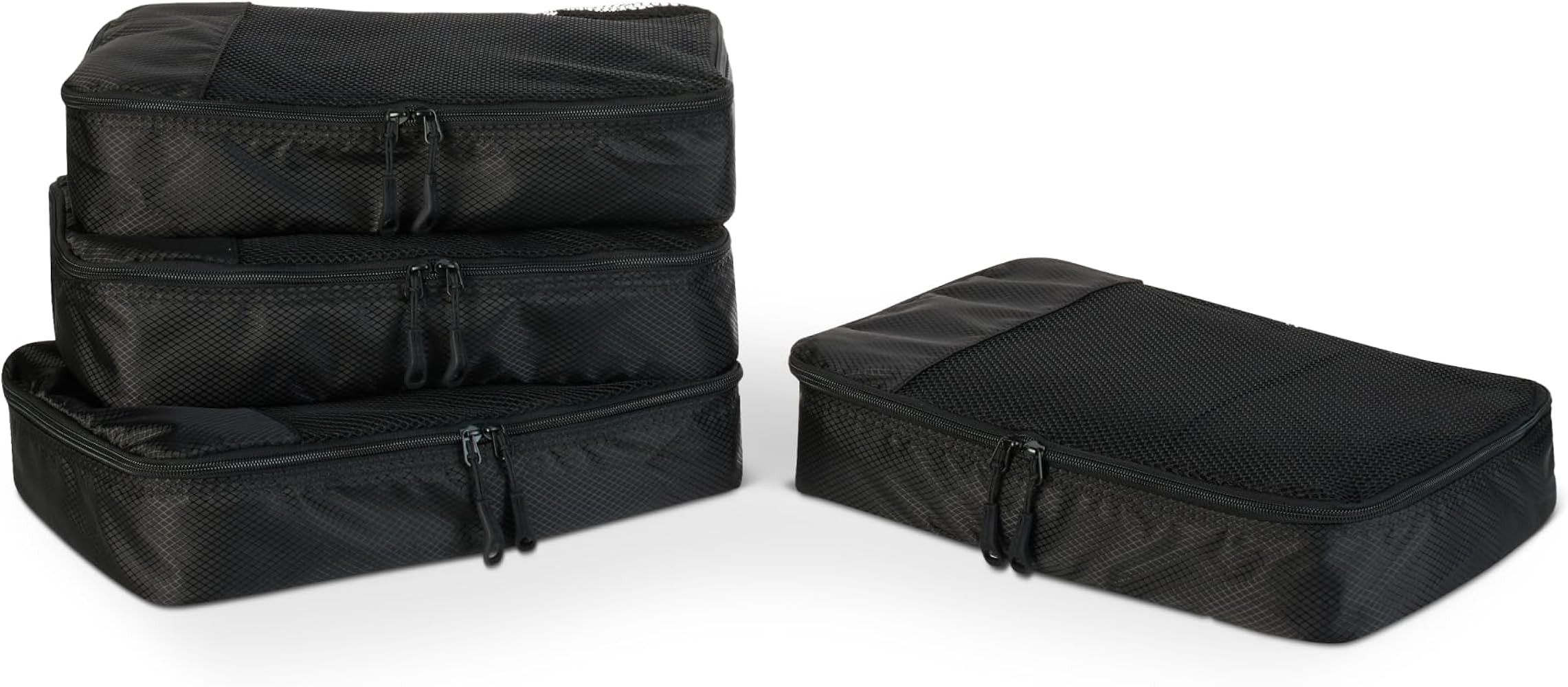 Amazon Essentials 4-Piece Packing Cubes Travel Accessories Set, Luggage Organizer with Double Zip... | Amazon (US)