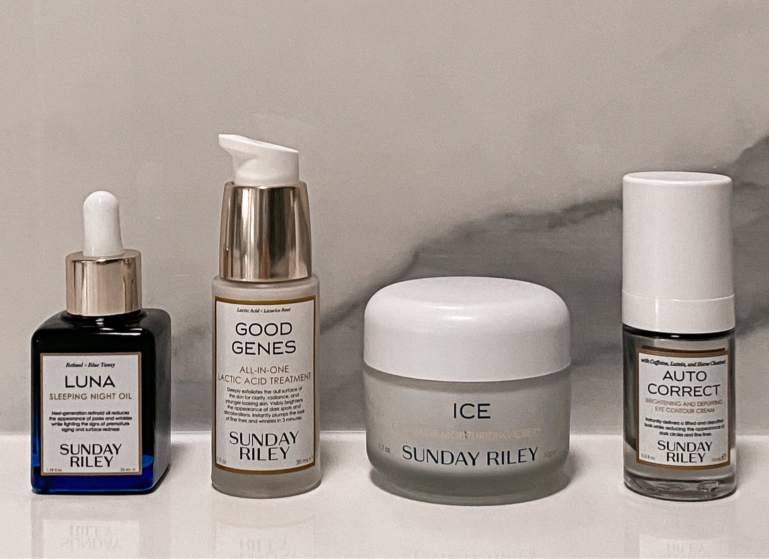 Night time skincare line up!

Deep Hydration | Anti-Aging | Soothes

All you need is linked below! Make sure to check out my morning skincare products on my other post! 

Applied in this order:
✨Luna Sleeping Night Oil
✨Lactic Acid Treatment
✨Ceramide Moisturizing Cream
✨Brightening & Depuffing Eye Contour Cream

Xx

#sephora #sundayriley #ice #lunasleepingnightoil #luna #goodgenes #autocorrect 

#LTKbeauty #LTKBeautySale #LTKunder100