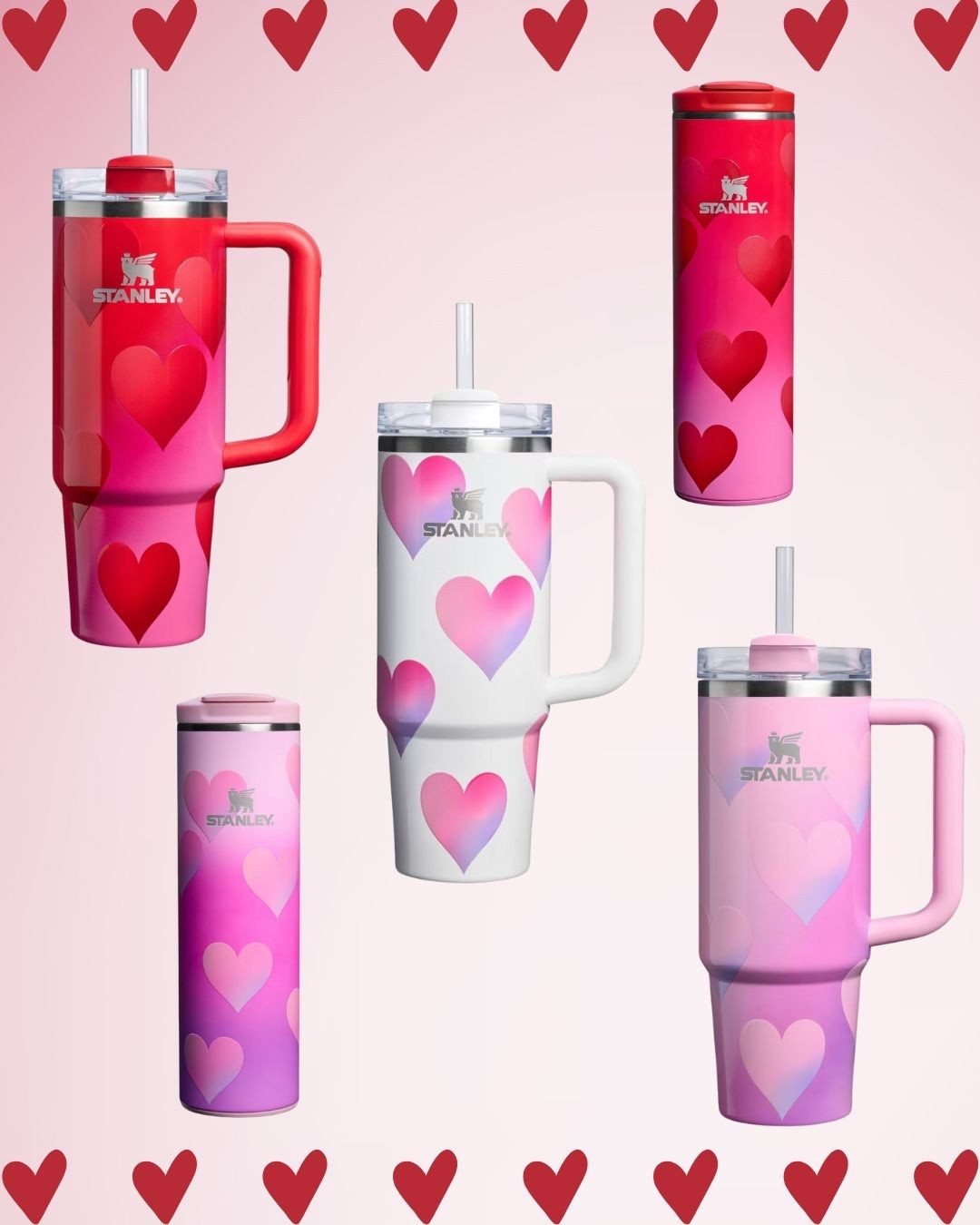 Valentines Day Stanley Tumbler Gift | Hearts Tumbler Stanley Quencher | Target Finds 