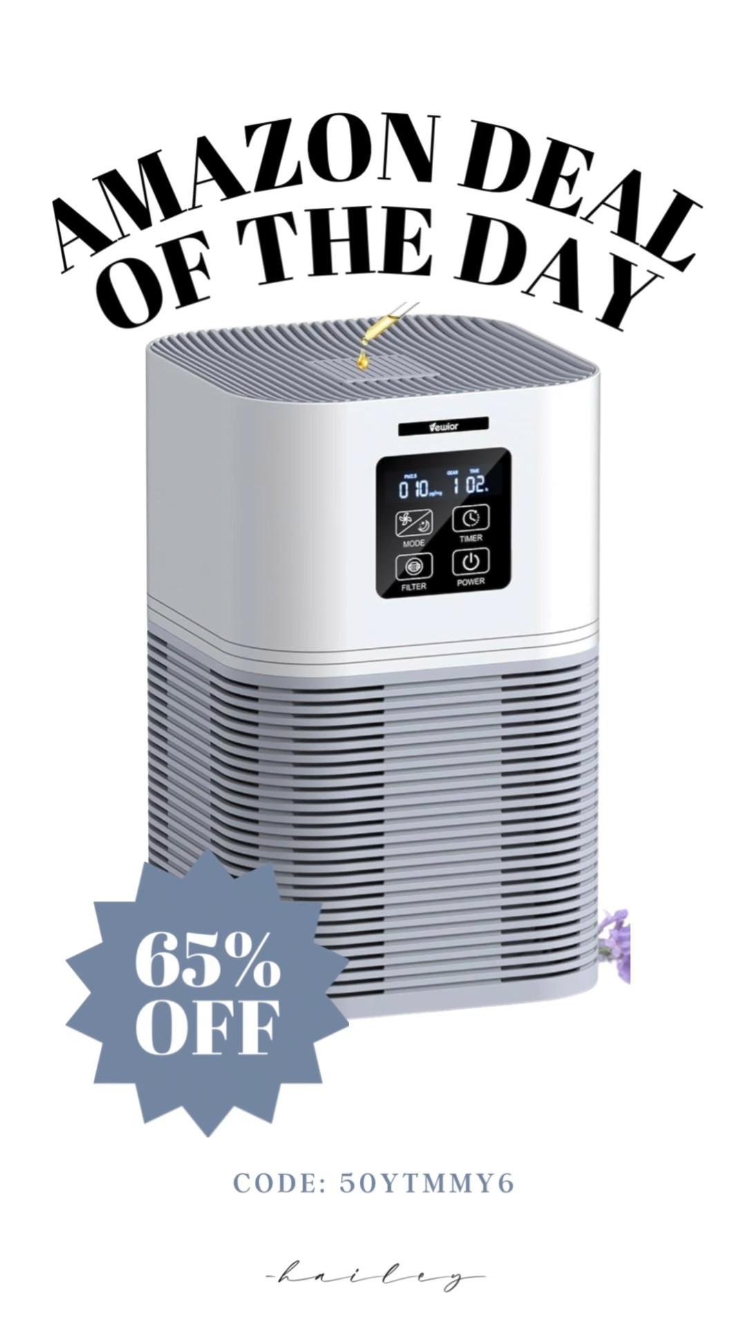65% off 2 In 1 Air Purifier
50% off Code: 50YTMMY6 +15% off checkout
$29.99 — Reg. $85.69

#LTKSaleAlert #LTKHome #LTKFindsUnder50