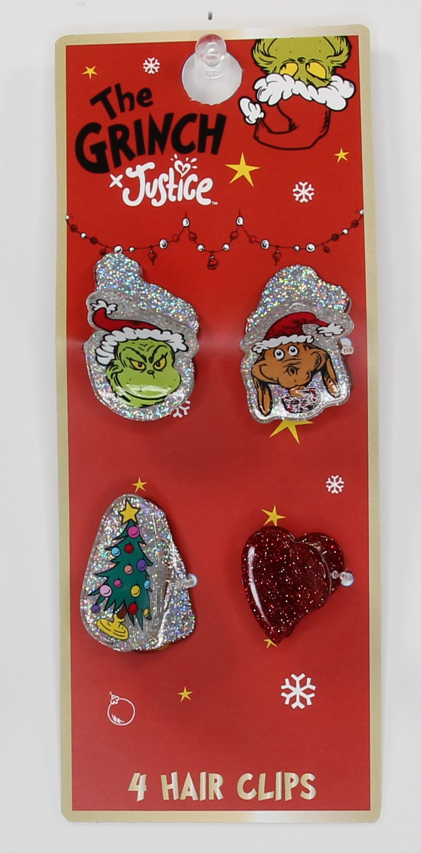 Justice Kids The Grinch Glitter Mini Claw Hair Clip, 4-Pack | Walmart (US)