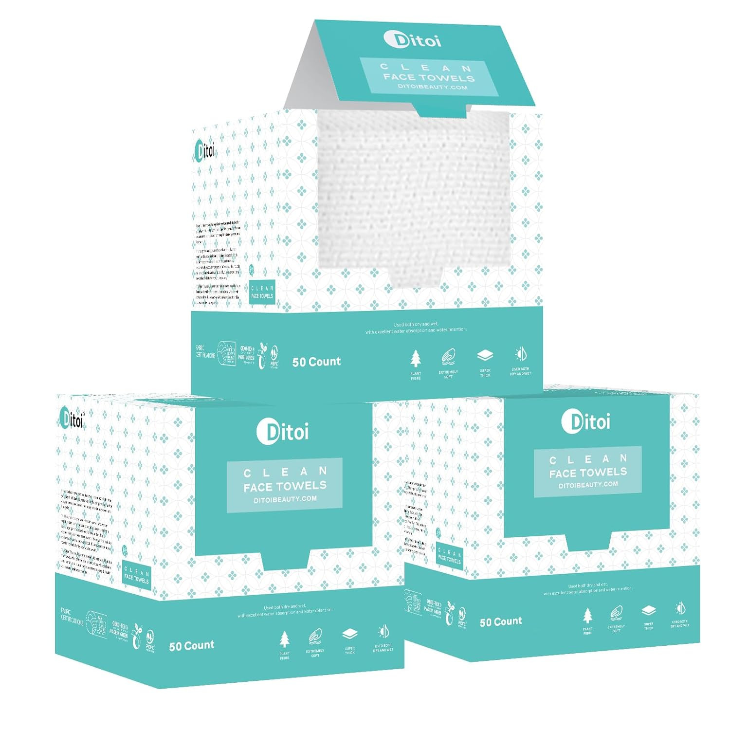 Face Towels, 10"×12" Disposable Face Towel, Face Towelettes XL, Ultra Soft Makeup Remover Dry Wi... | Amazon (US)