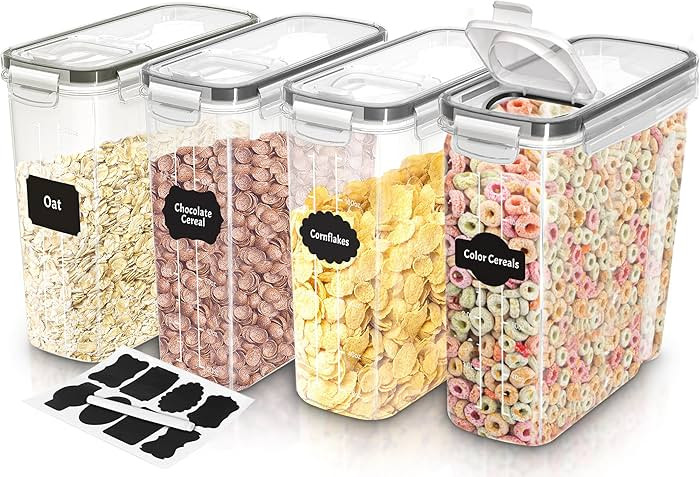 Utopia Kitchen Cereal Containers Storage - Liter Airtight Food Storage Containers & Cereal Dispen... | Amazon (US)