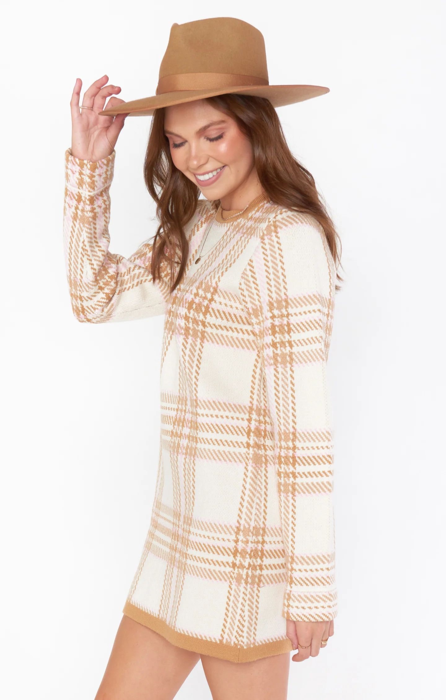 Avenue Sweater Dress ~ Neutral Plaid Knit | Show Me Your Mumu