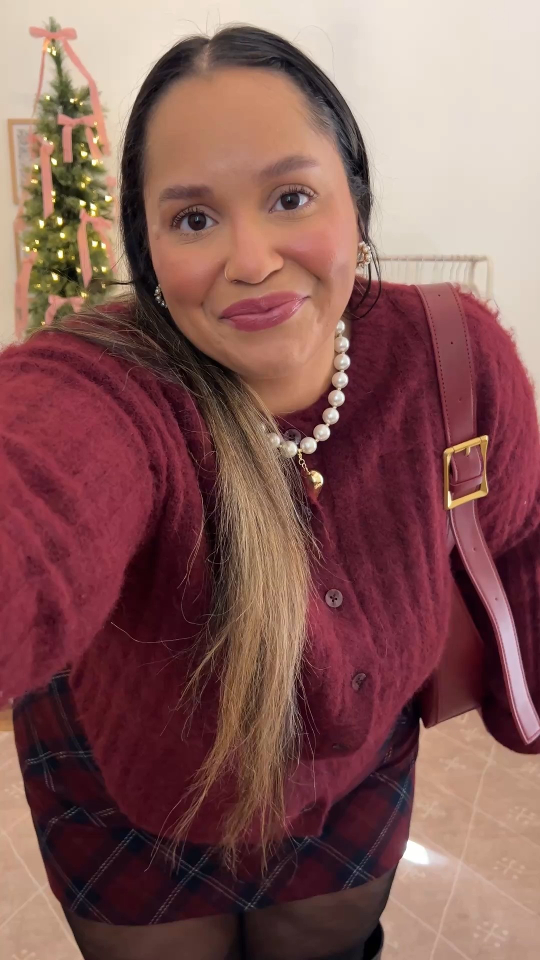12 Days of Holiday Outfits - Day 11 
This is the cutest plaid mini skort from Target paired with this cozy maroon cardigan! This look would be so cute even after the holidays 

#LTKHoliday #LTKootd #LTKPlusSize