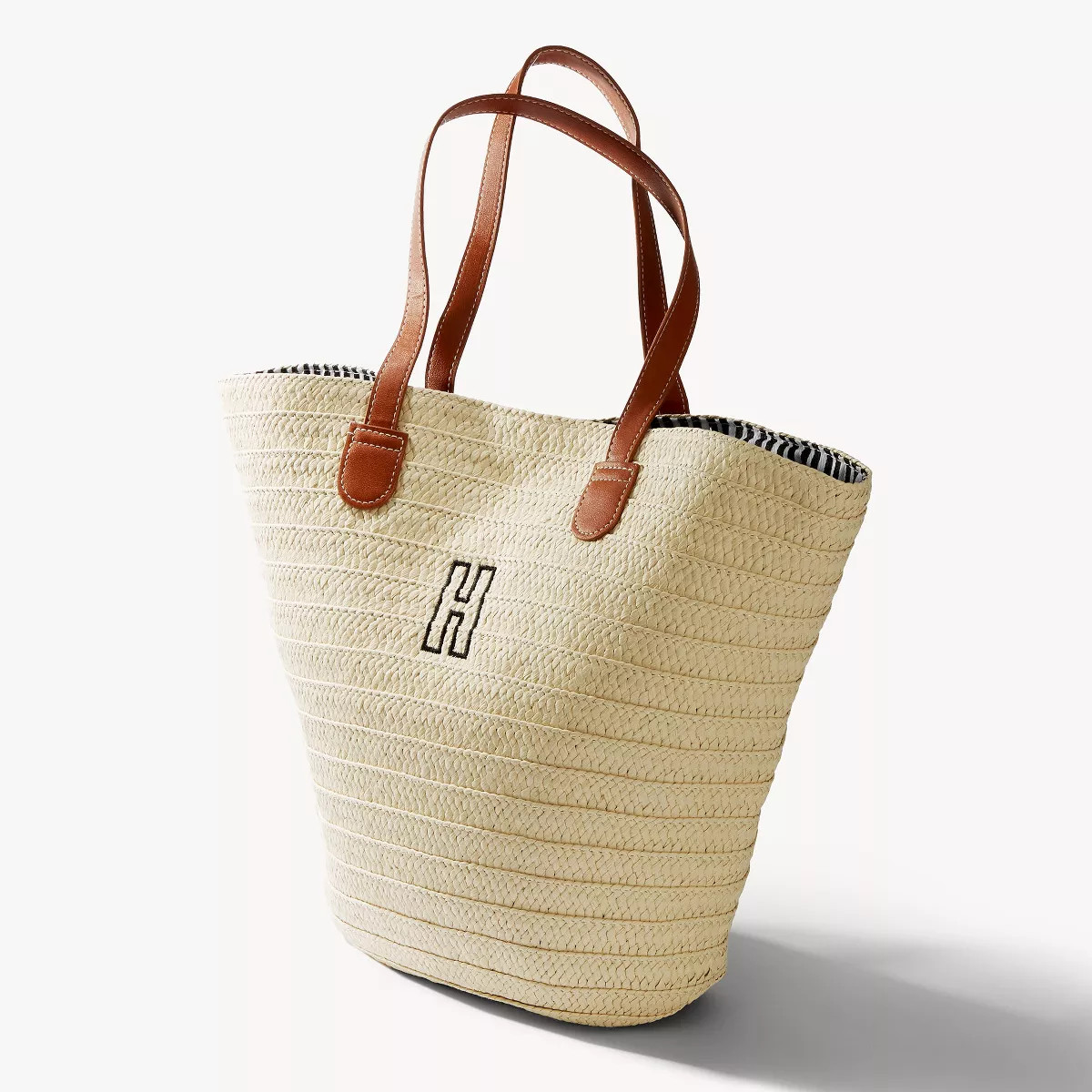 Personalization Mall Initial Straw Beach Bag, A | Target