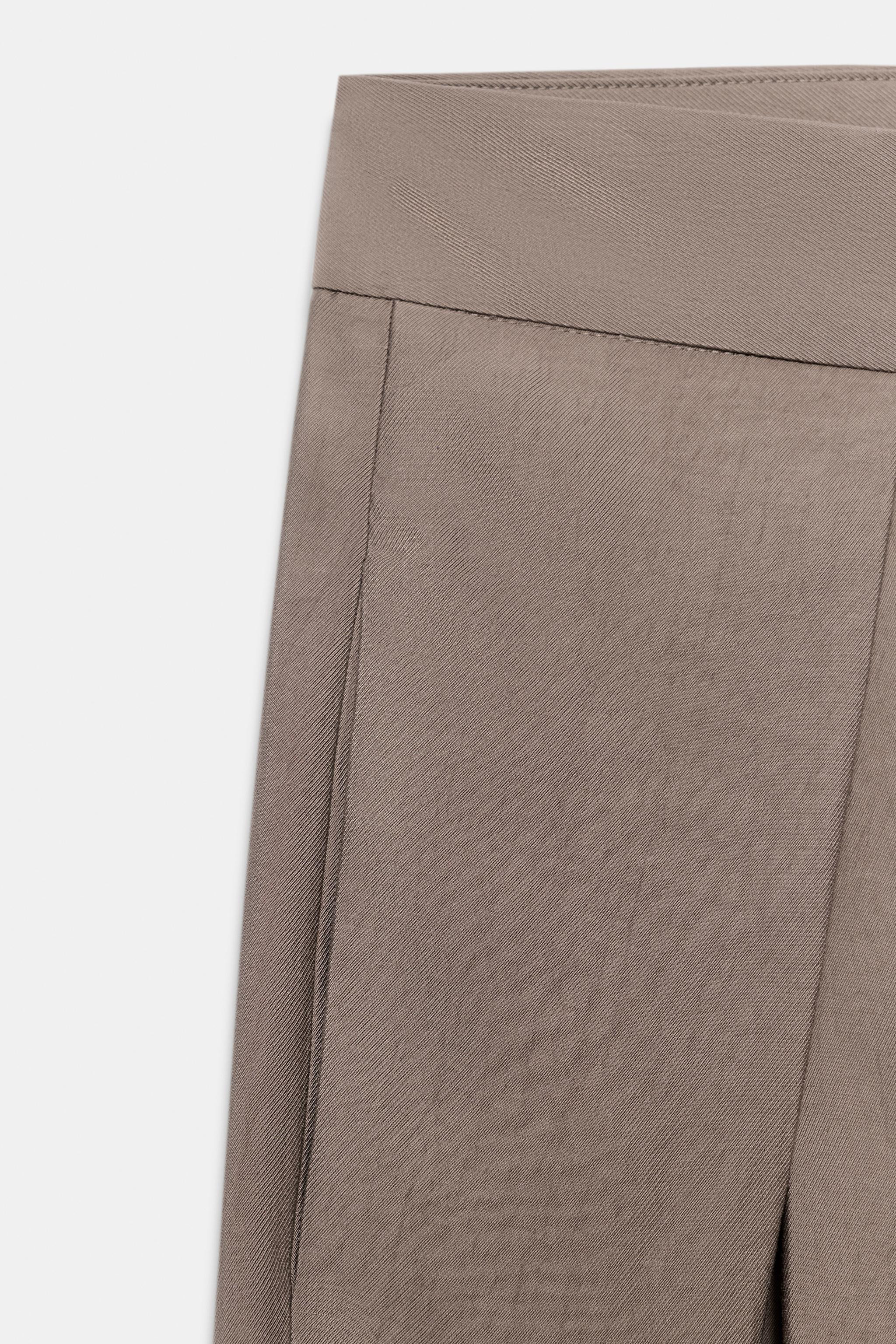 ZW COLLECTION WIDE LEG PLEATED PANTS | Zara US