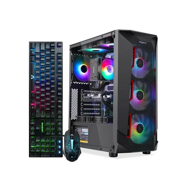IPASON Gaming Desktop PC, Amd Ryzen 5 5600G 6 Core 3.9GHz, AMD Radeon Graphics IGPU, 500GB SSD, 1... | Walmart (US)