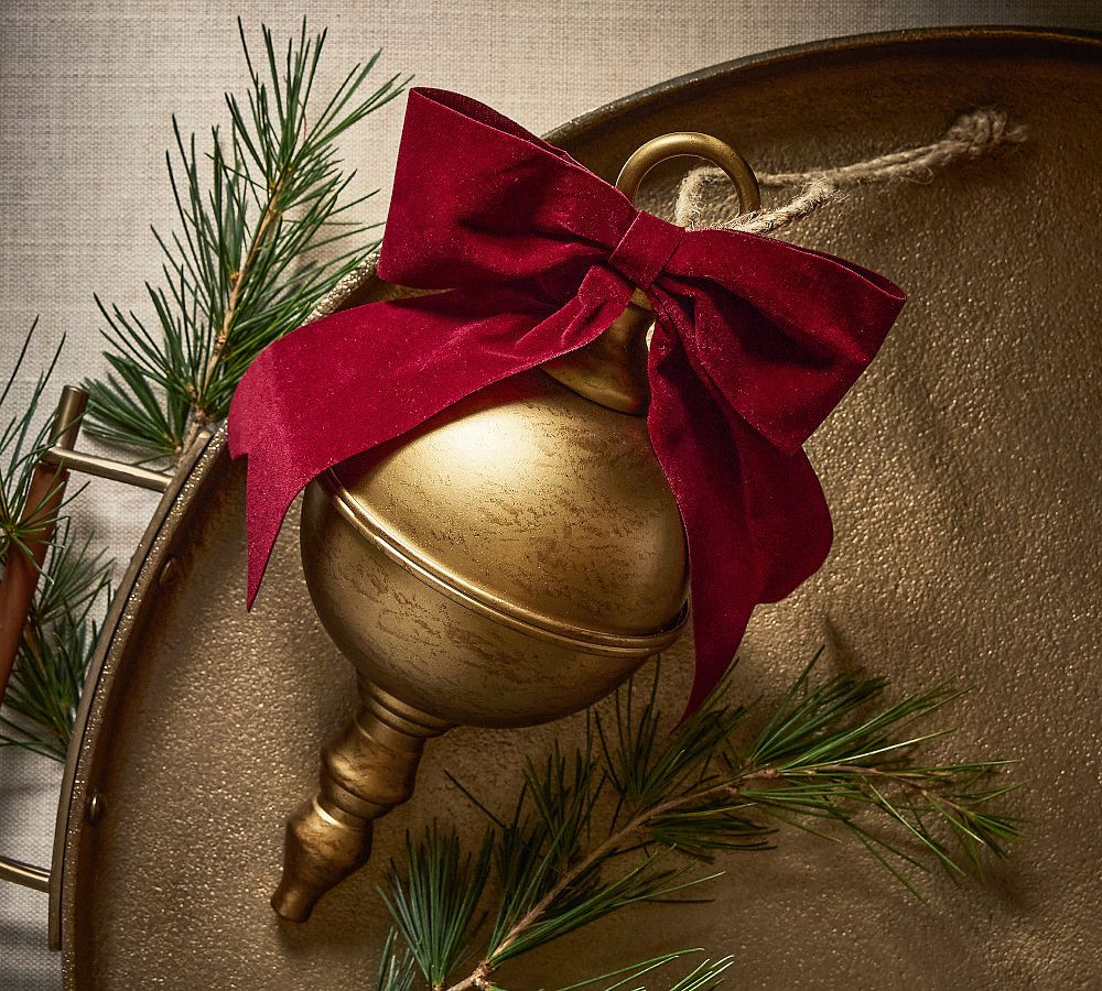Ornate Brass Bell With Bow | Pottery Barn (US)