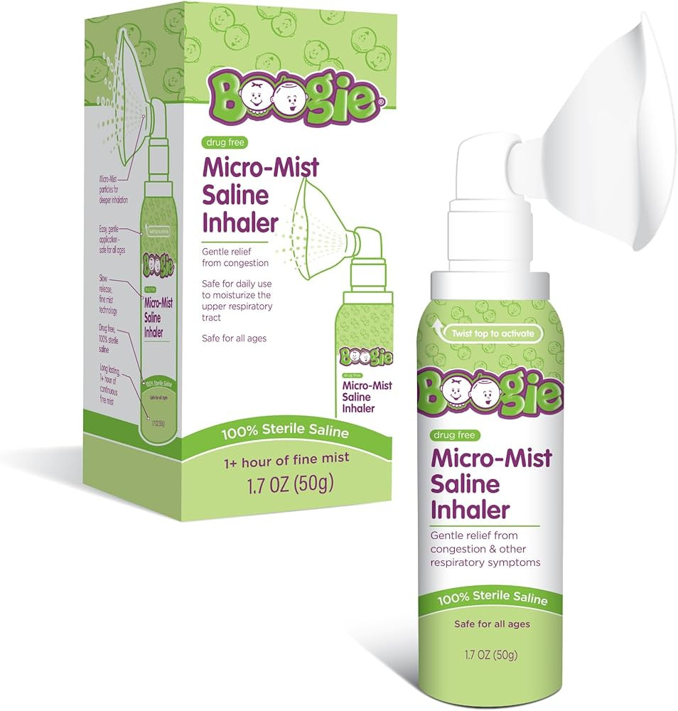 Boogie Micro-Mist Saline Inhaler, Baby Nose Congestion Relief, Nasal Spray for Kids, Pediatrician... | Amazon (US)