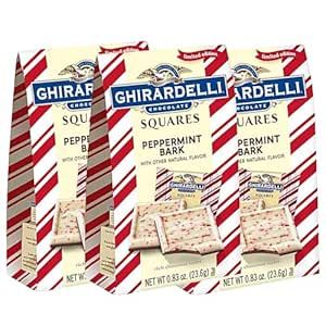 Ghirardelli Peppermint Bark Squares - .83 oz Pouches - 3 Pouches | Amazon (US)