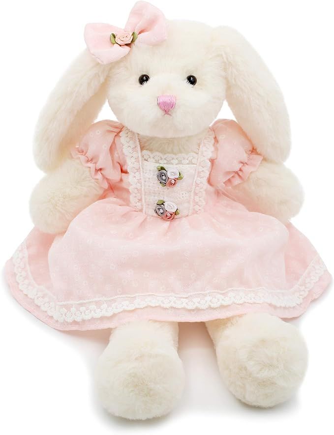 oits cute Small Soft Stuffed Animal Bunny Rabbit Plush Toy for Baby Girls 15inch (White Rabbit We... | Amazon (US)