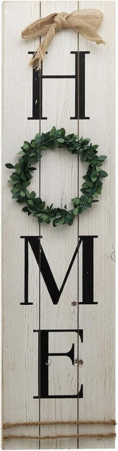 NO/BRAND Rustic Large Home Sign Decor with Wreath for O|Vertical Wooden Home Sign Plauqe|Farmhous... | Amazon (US)