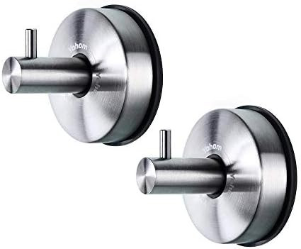 YOHOM 2Pcs SUS 304 Stainless Steel Vacuum Suction Cup Hooks Shower Holder - Removable Bathroom Sh... | Amazon (US)