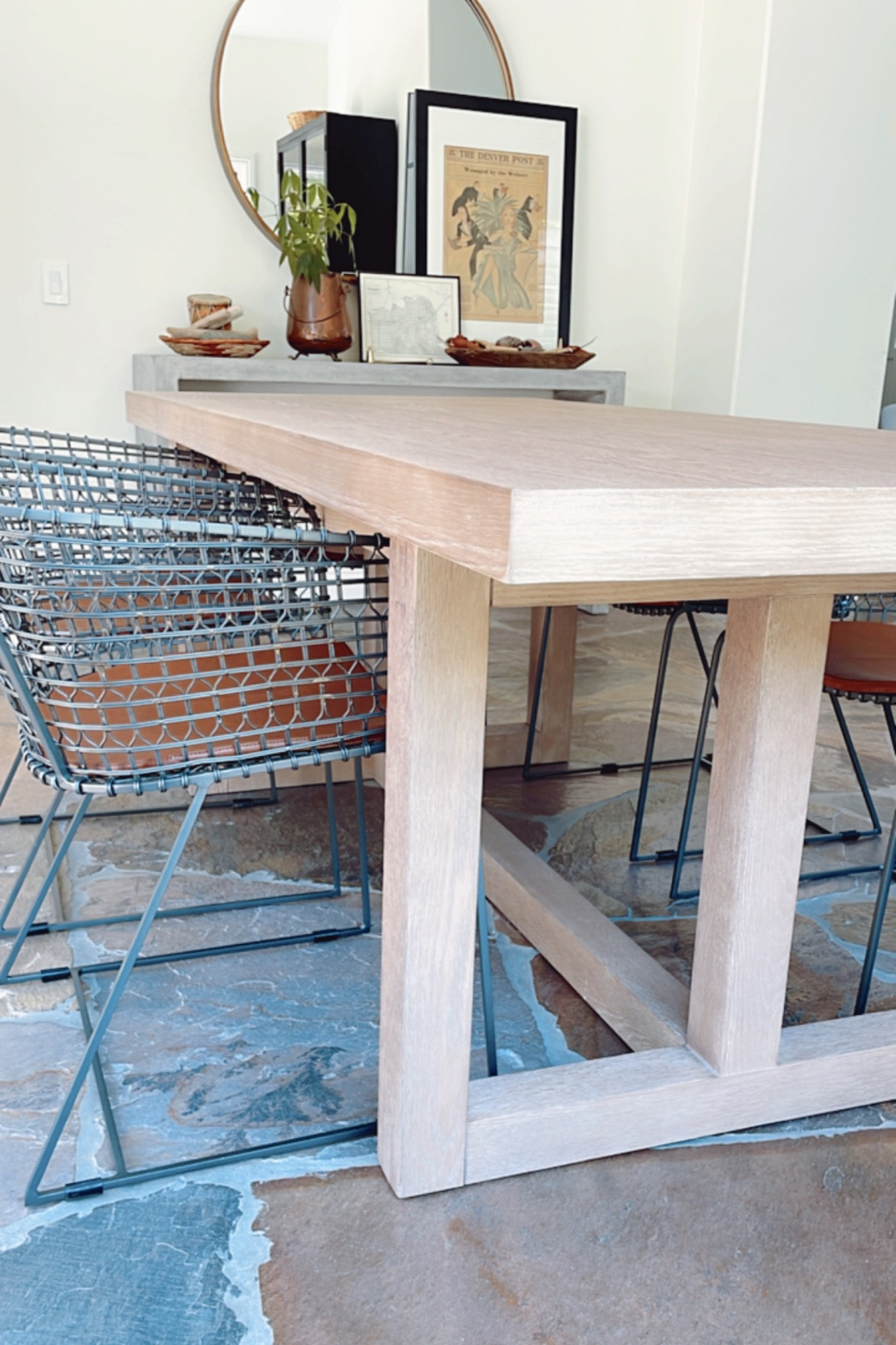 The Portola Dining Table from Pottery Barn is perfect! Posted a full review on my website but the finish color is lovely! 

#ltkhome #diningroom #diningtable #extensiontable #extendingdiningtable