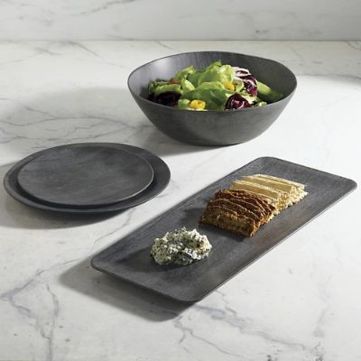 Blackened Wood Grain Melamine Dinnerware | Frontgate