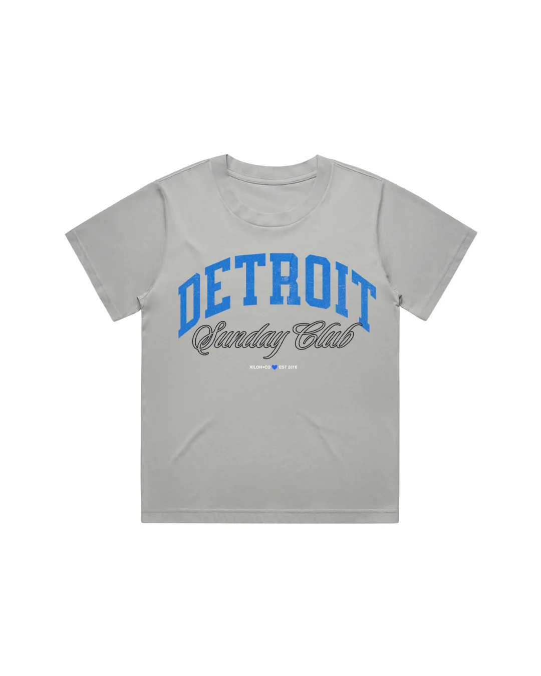 Detroit Sunday Club Grey Boxy Tee | Kiloh + Co.