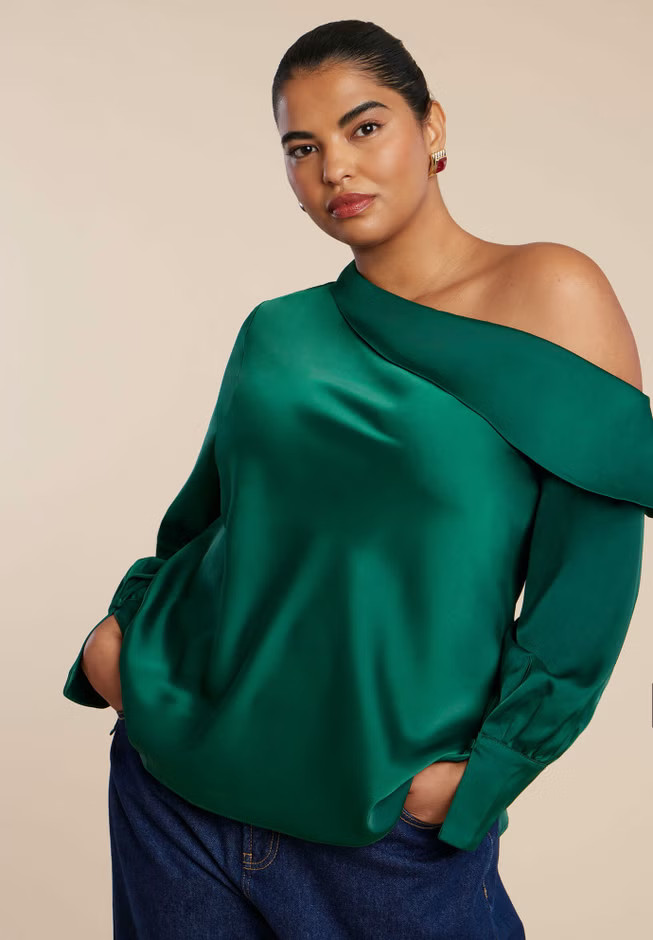 Asym Foldover Blouse | Eloquii