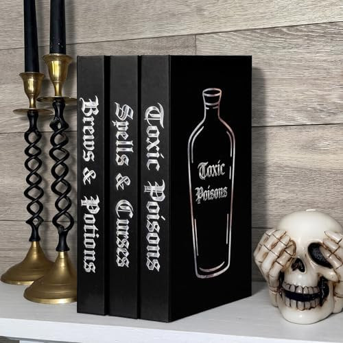 3 Pcs Halloween Decorative Book Vintage Gothic Fake Faux Books Decor with Hidden Storage for Shel... | Amazon (US)