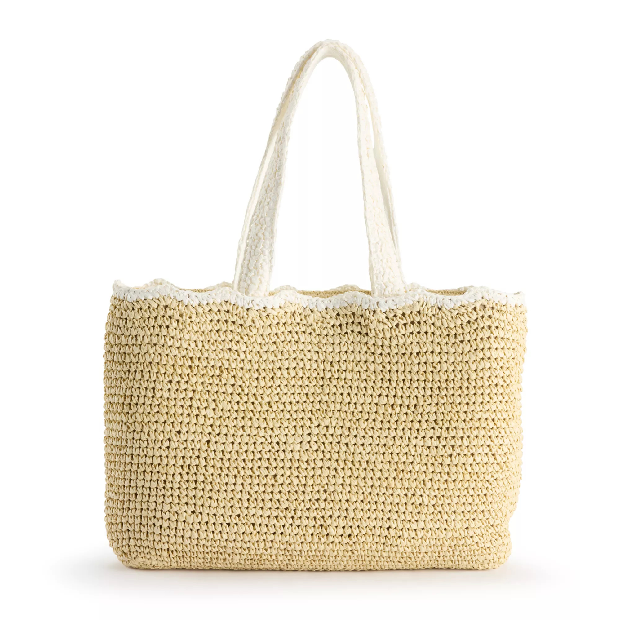 Women's LC Lauren Conrad Debbie Crochet Straw Tote | Kohl's