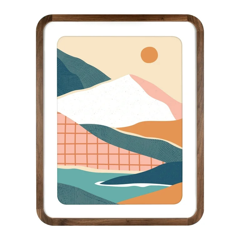 Mainstays – 18x24 Picture Frame – Walnut Wood Matted Rounded Corners Wall Photo Frame - Walma... | Walmart (US)