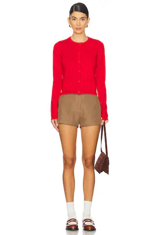 Crewneck Cardigan in True Red | Revolve Clothing (Global)