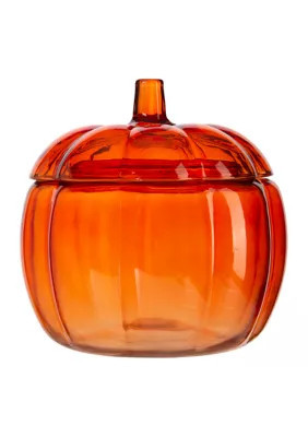 Home Essentials & Beyond Pumpkin Orange Glass Covered Jar | Belk