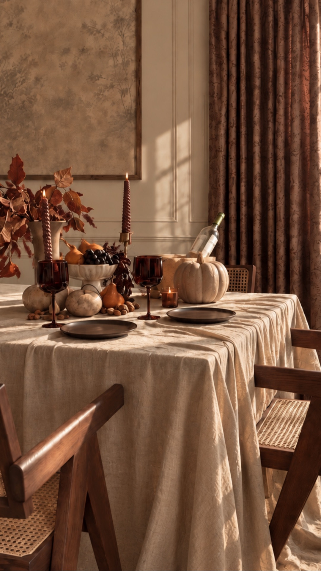 I gave our fall dining room decor a little refresh, and it turns out the biggest difference wasn’t more decor—it was patterned window treatments. 

I went with the new Rosewood print from the Sara Le collection by @twopagescurtains, and I’m honestly obsessed with how much warmth and character it adds without feeling like too much.

The pattern is subtle but makes the entire room feel more layered, collected, and intentional. I kept the rest simple with warm fall tones, lots of texture, and plenty of candlelight, and I love how the whole space came together. 

The new Sara Le patterns are only here for a limited time, and this one completely changed the room.

Comment WINDOW & I’ll send you a link , & remember to use my code EVA22 for 22% off!

Exactly how I ordered: Curtains — Rosewood - Sara Le, Triple Pleat, Memory Shaped, Unlined Roman Shade — Seed Pearl #7084-9 | Cordless Motorized Roman Shade | Inside Mount | Unlined
.
.
.
#FallDecor #DiningRoomDecor #WindowTreatments #InteriorDesign #FallHomeDecor
fall dining room decor, fall decorating ideas, patterned window treatments, Roman shades, TwoPages curtains, Sara Le collection, Rosewood print, dining room makeover, cozy dining room, warm neutral decor, fall home styling, autumn home decor, layered interiors, collected home, neutral fall decor, window treatment ideas, dining room inspiration, cozy fall home, traditional interior design, warm interior design

#LTKSeasonal #LTKHome