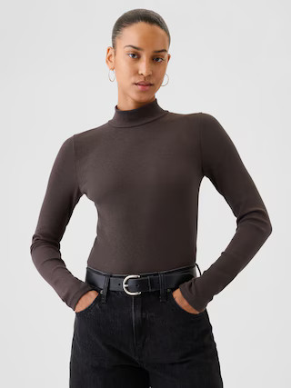 Modern Rib Cropped Mockneck Shirt | Gap (US)
