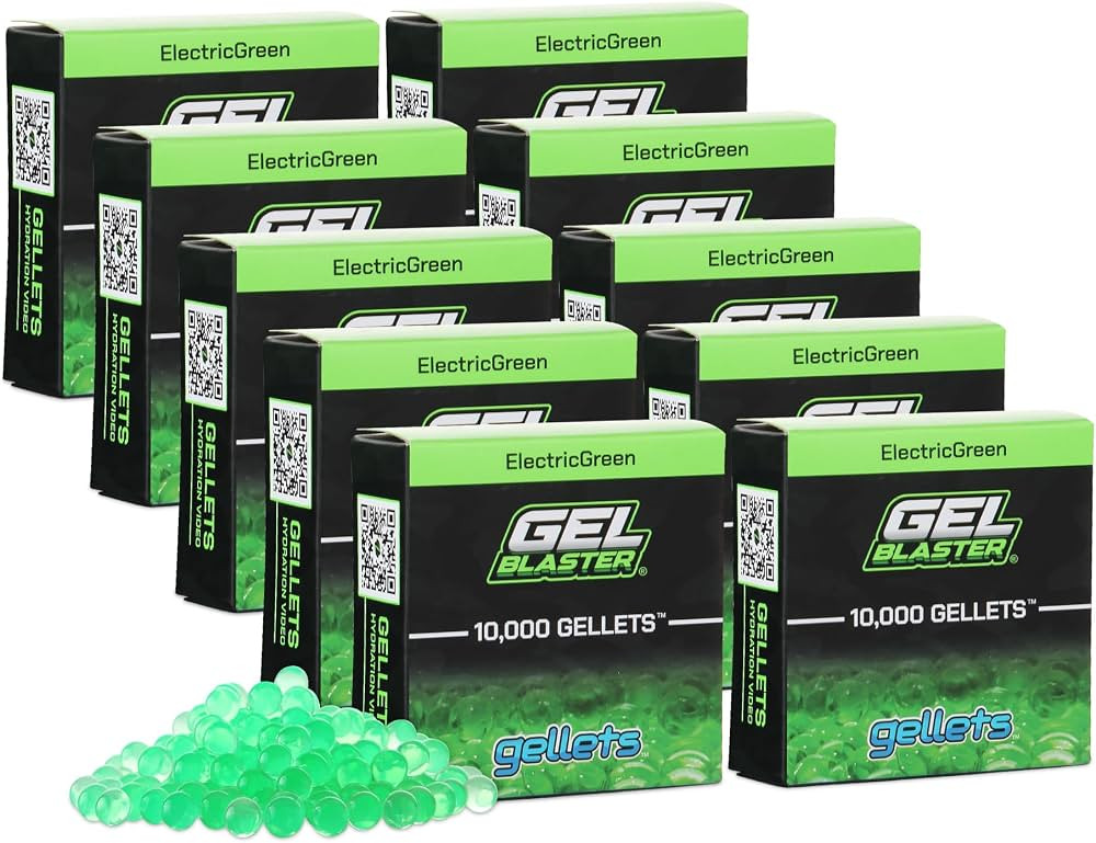 Gel Blaster Gellets Refill Ammo, 100,000 Green Gellets - All-Natural Eco Friendly, Non-Toxic, Non... | Amazon (US)