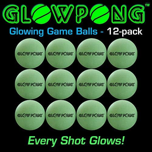 GLOWPONG Glowing Game Balls - 12-Pack - for Indoor Outdoor Nighttime Glow-in-The-Dark Beer Pong T... | Amazon (US)
