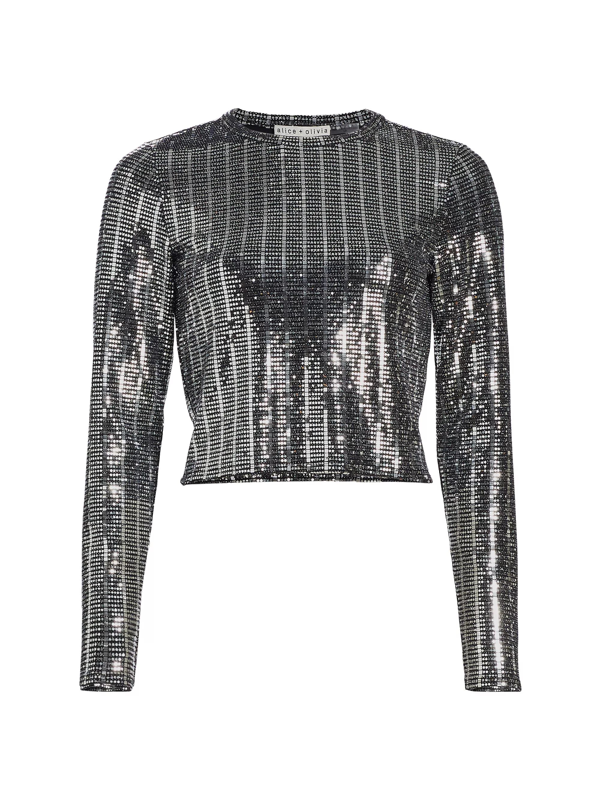 Delaina Sequined Long-Sleeve Top | Saks Fifth Avenue
