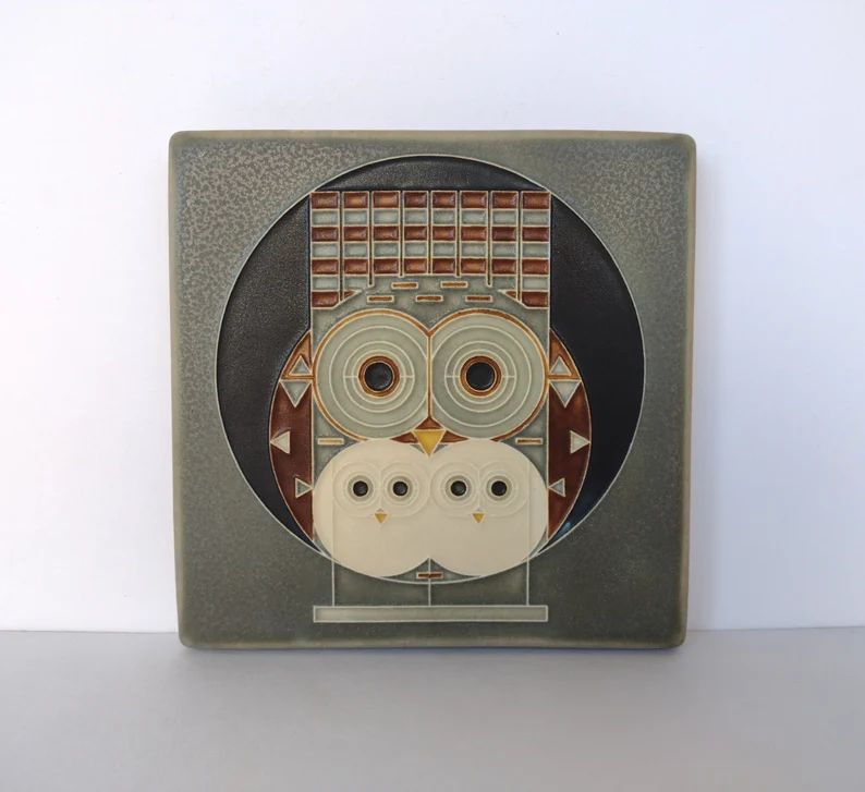 Motawi Tileworks Owl Art Tile - Family Owlbum by Charley Harper | Etsy (US)