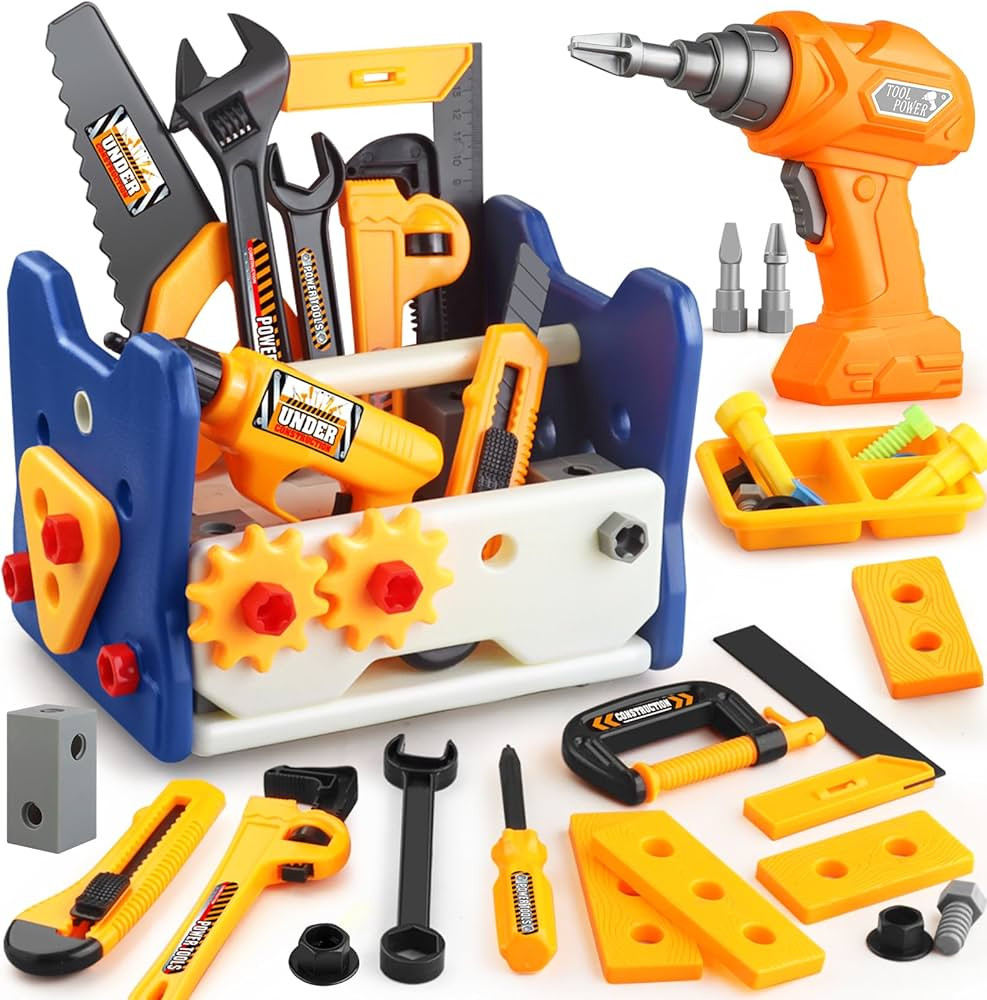 Kids Tool Set with Electric Drill Toy & Tool kit, STEM Montessori Toys for 3 4 5 6 Year Old, Todd... | Amazon (US)
