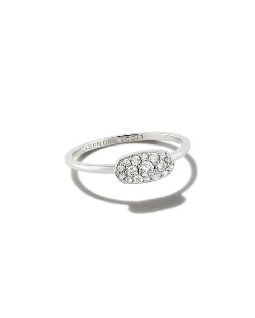 Grayson Silver Band Ring in White CZ | Kendra Scott
