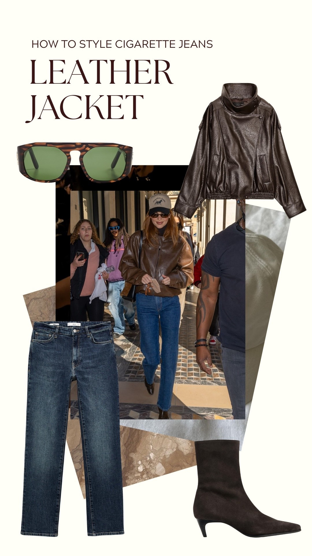 Now let’s get into how to style cigarette jeans. Options one: pair them with a leather jacket for the chicest look😍🤎

#LTKNYFW #LTKootd #LTKSeasonal