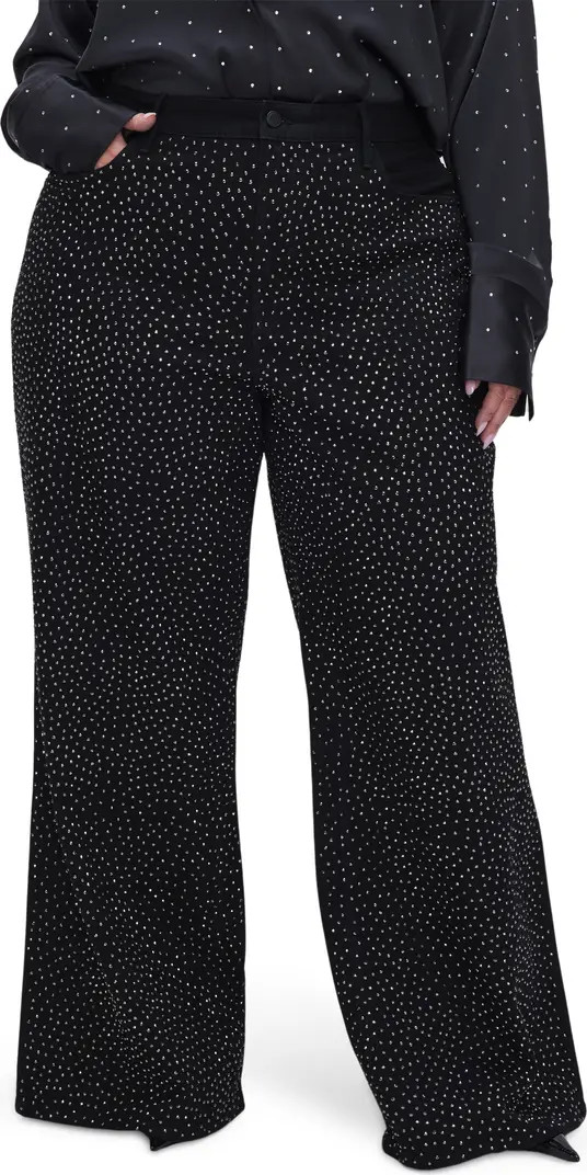 Good Ease Rhinestone Wide Leg Jeans | Nordstrom