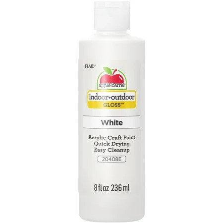 Apple Barrel Acrylic Craft Paint, Gloss Finish, White, 8 fl oz | Walmart (US)