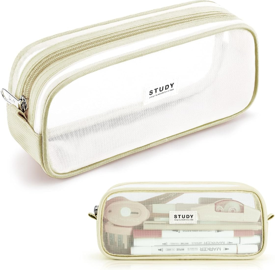 KALIDI Grid Mesh Pencil Case Pen Bag Clear Case Marker Pouch Multifonction Organizer Box Transpar... | Amazon (US)