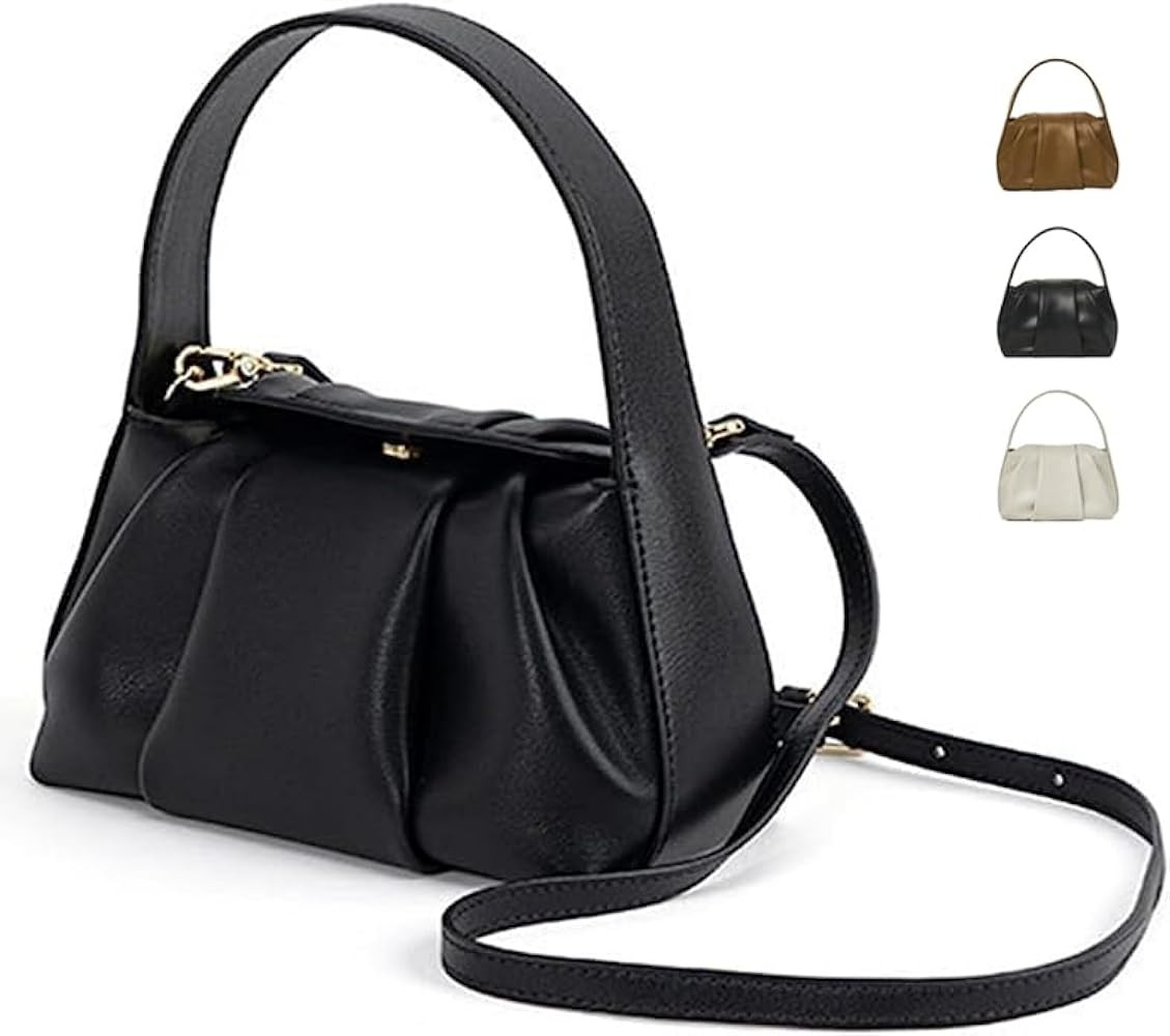 Gepehoho Shoulder Bag, Pleated Purses for Women Small Bags Vegan Leather Ladies Clutch with Adjus... | Amazon (US)