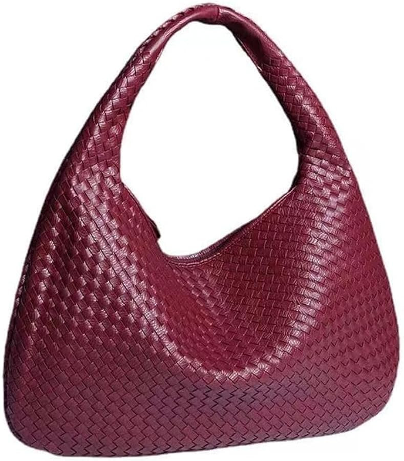 2024 Woven Leather Handbags Woven Hobo Bag Top-handle Shoulder Bag, Tote Bags for Women Underarm ... | Amazon (US)