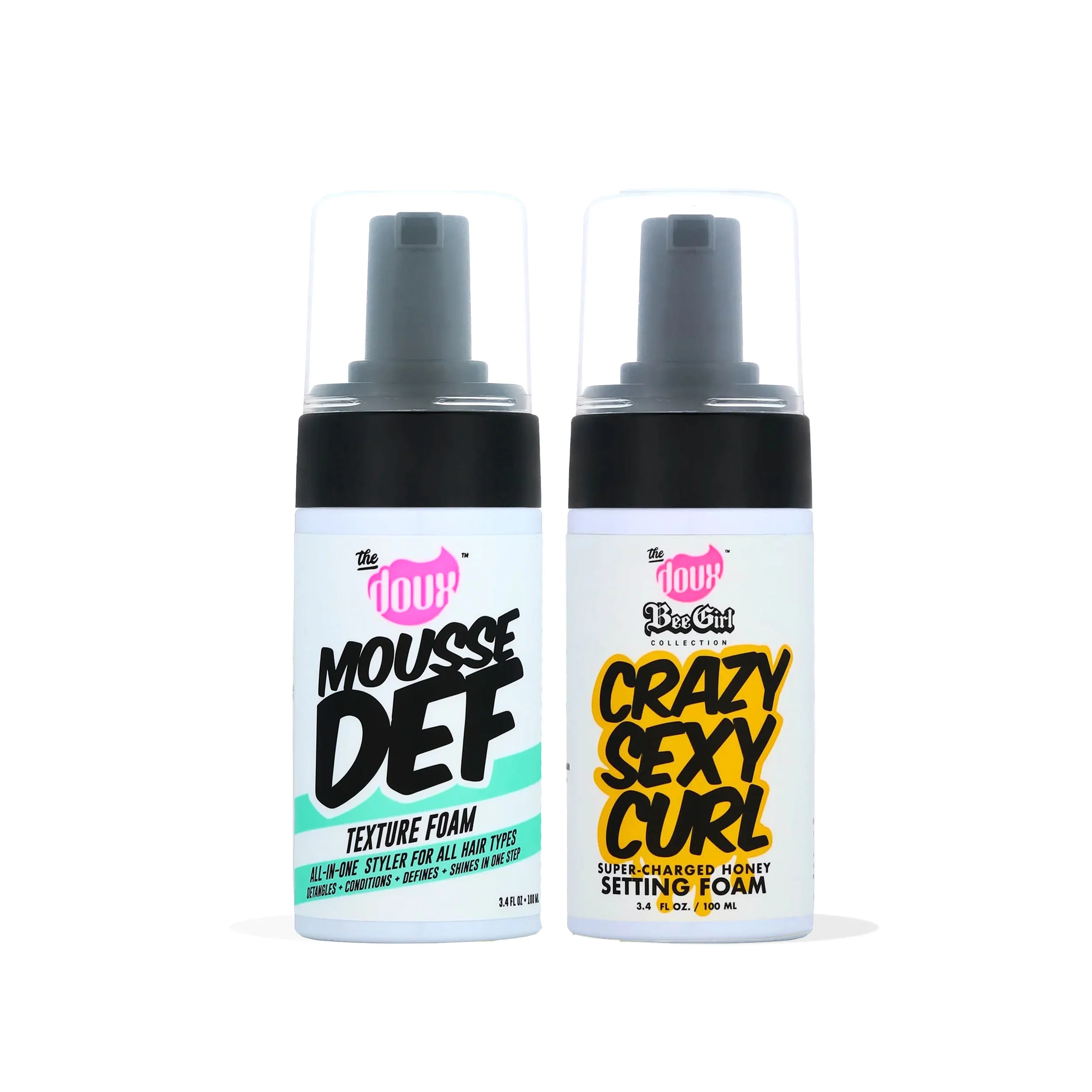 2 Pack Travel Bundle - MOUSSE DEF & CRAZYSEXYCURL™ Texture Foams 3.4 oz | The Doux