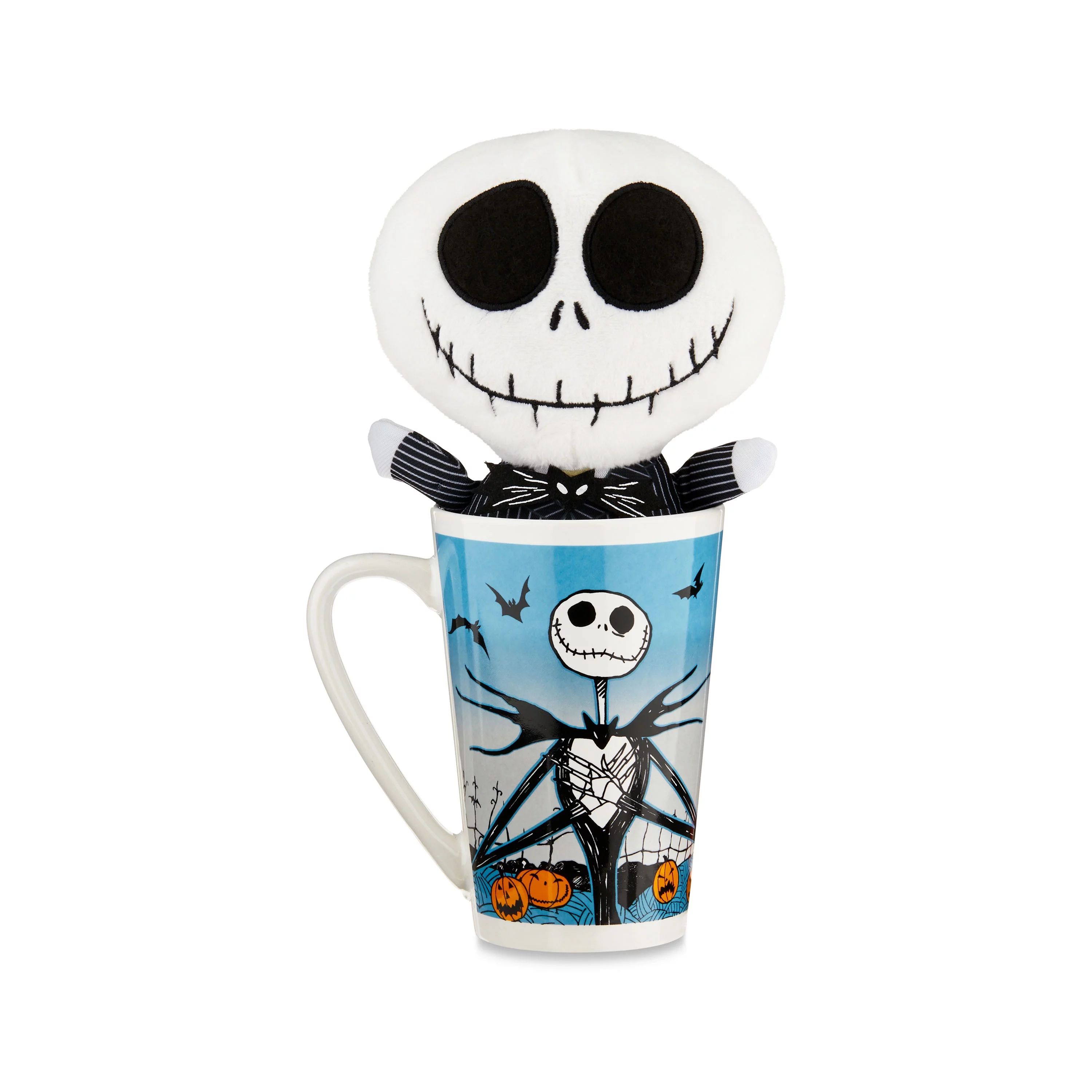 "The Nightmare Before Christmas" Halloween Jack Plush in 15oz Blue and White Latte Ceramic Mug, 1... | Walmart (US)